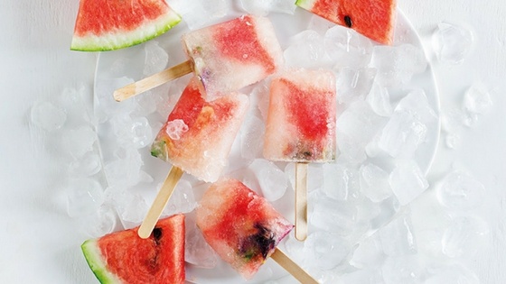 Watermelon and Ginger Ice Lollies