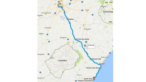 Map of road Suzuki Super Carry followed