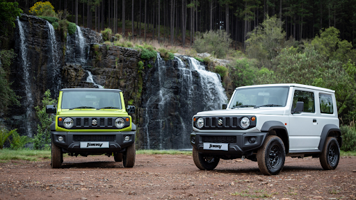 Lime Green and White Suzuki Jimny