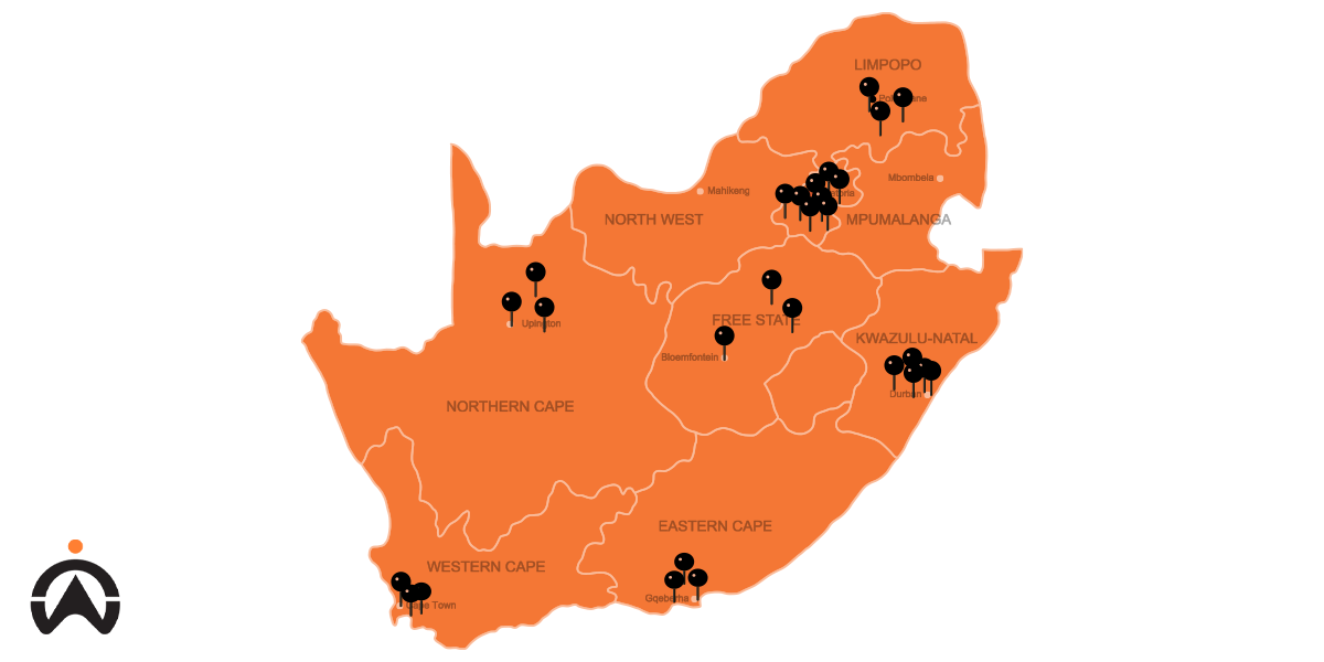 South African Map - Most and least hijacked cars 