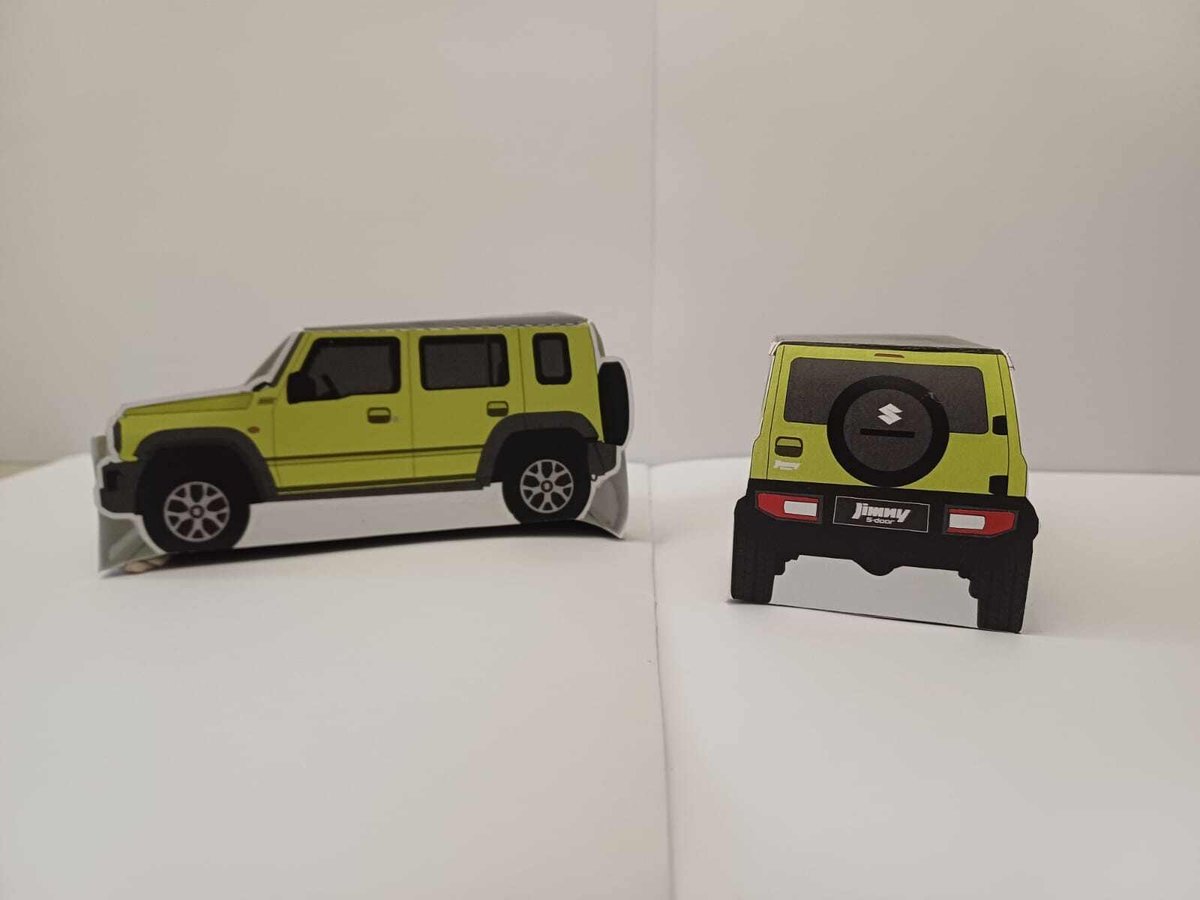 Jimny 5-door cutout card two front and back