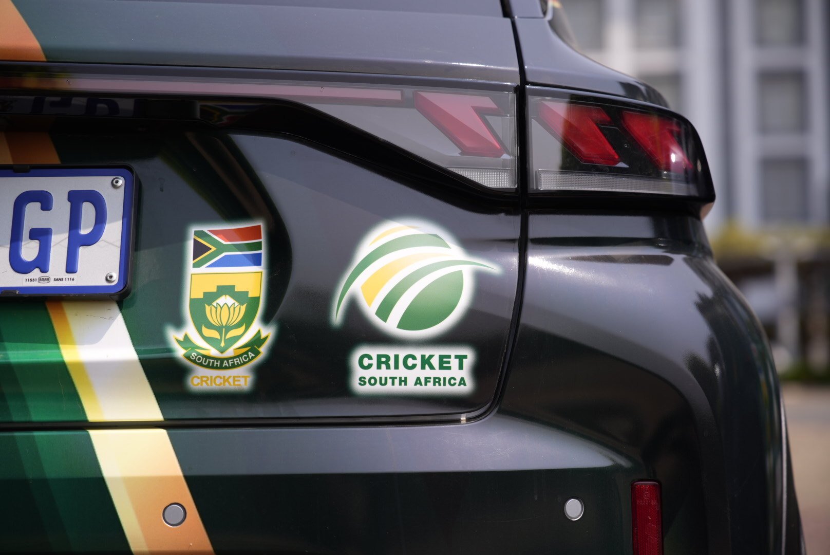 Back of a Proteas Team branded Suzuki Fronx