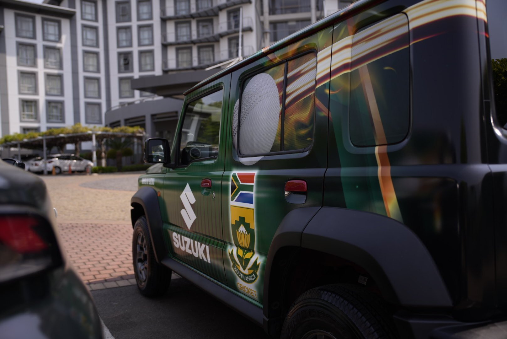 Suzuki Jimny Proteas branded vehicle